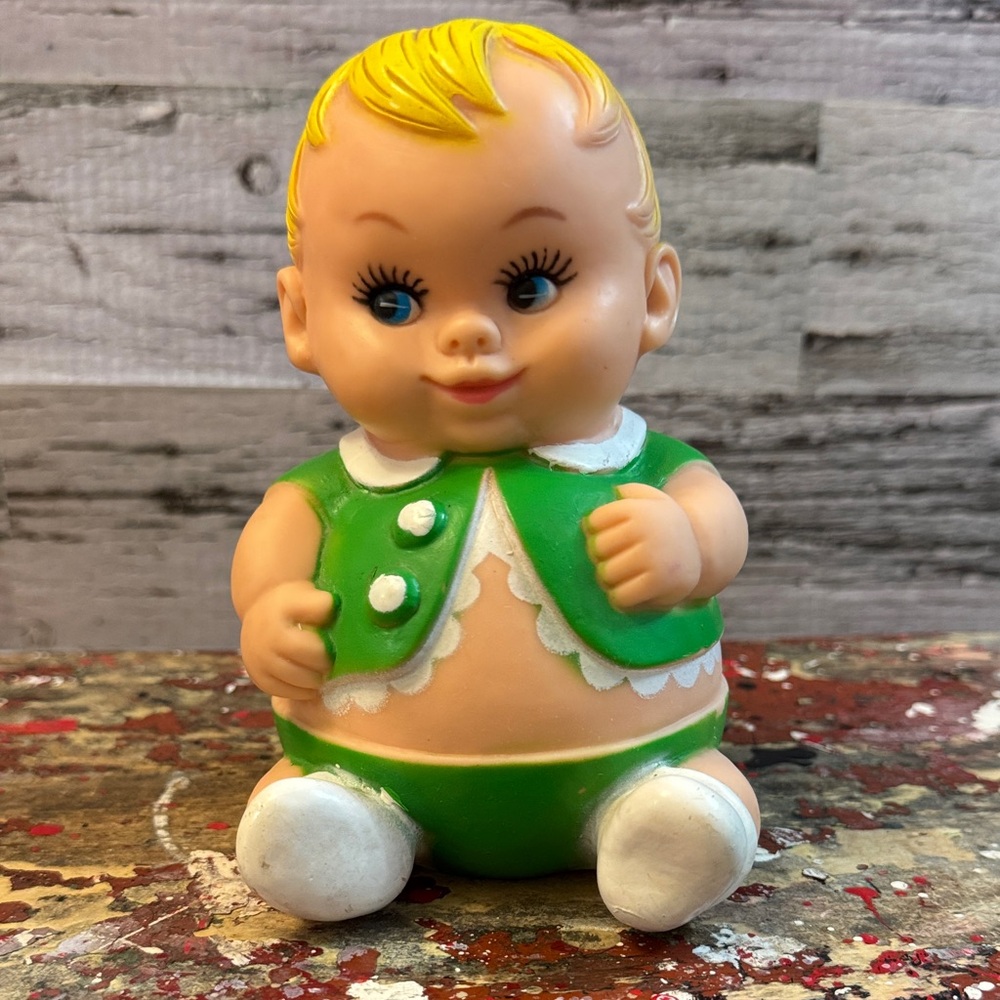 Vintage 1968 Uneeda Doll Company Roly-Poly Baby Doll Plumpees Vinyl Squeak Toy - Picture 2 of 13